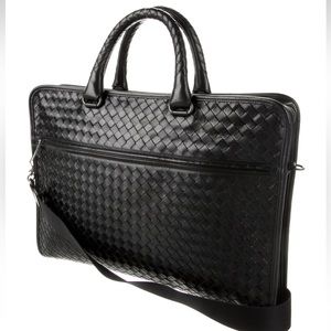 Men’s Bottega Venetia crossbody briefcase.